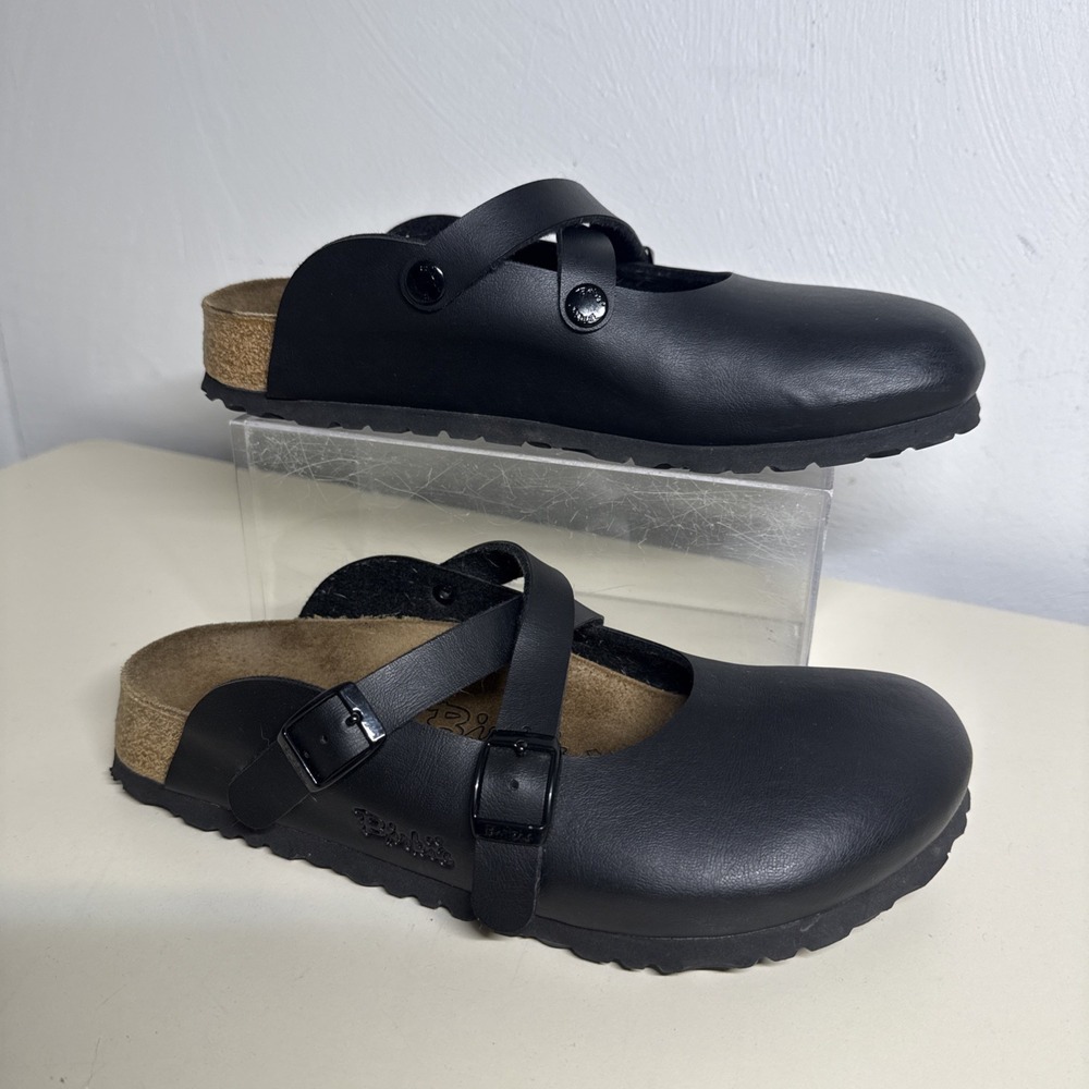 Birkenstock Birki's Mary Jane Black Clogs Slip on Sz EU 38 US 7